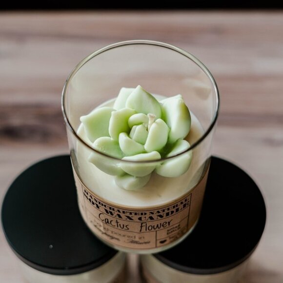 Cactus Flower Scented Soy Wax Candle - Picture 2 of 2